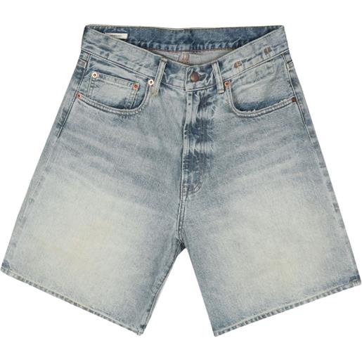R13 shorts denim con applicazione - blu