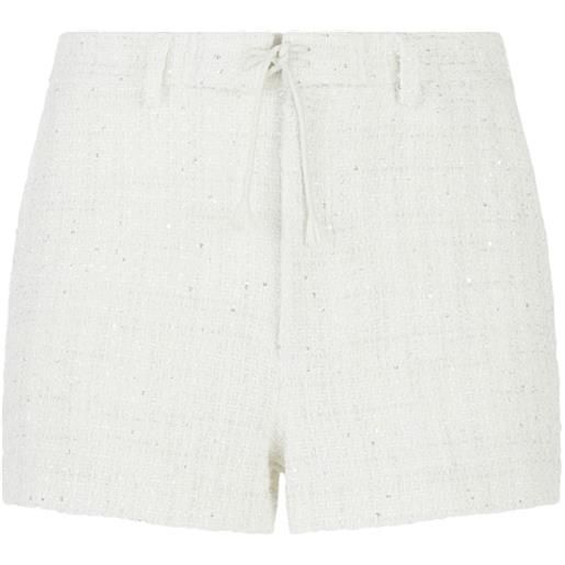 Gcds shorts con paillettes - bianco