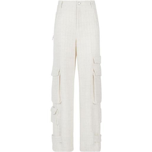 Gcds pantaloni con paillettes - bianco