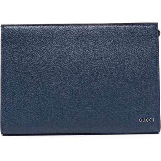 Gucci clutch con logo - blu