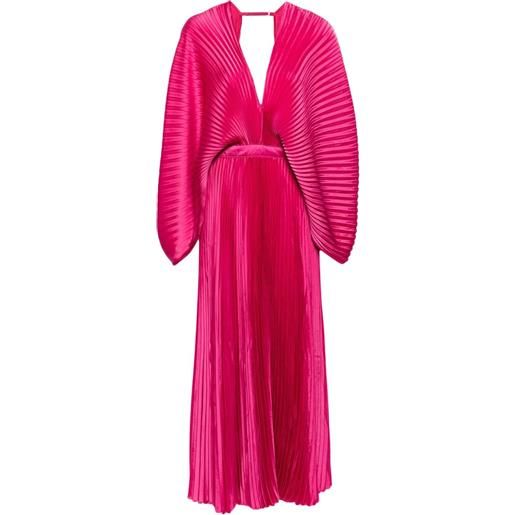L'IDÉE abito versailles plissettato midi - rosa