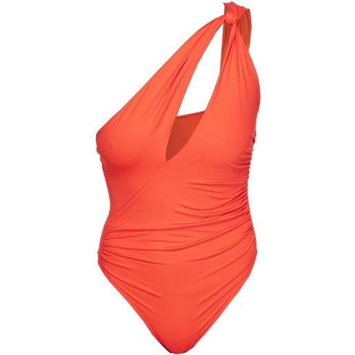 PINKO costume intero monospalla con dettaglio cut-out - arancione