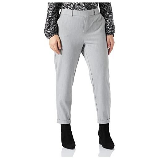 Vero moda pantalone morbido, taglio classico con elastico in vita e risvolto all'orlo. Argento grigio chiaro xl/32