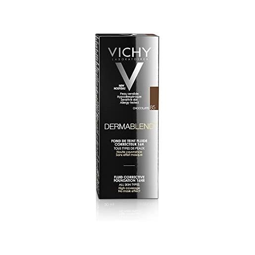 Vichy - fondotinta liquido correttivo dermablend, numero 85 cioccolato, 30 ml