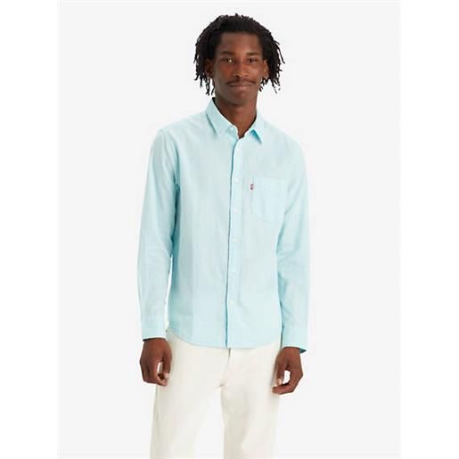 Levi's camicia classica con taschino taglio standard blu / clearwater