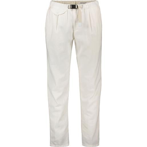 WHITE SAND pantaloni in lino e cotone con pinces