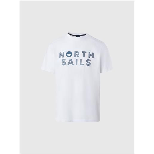 North Sails - t-shirt con logo stampato, white