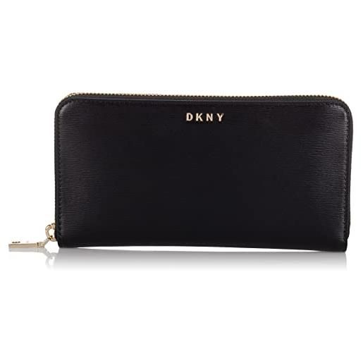 DKNY r8313658, portafoglio a due ante da donna, black/gold, one size