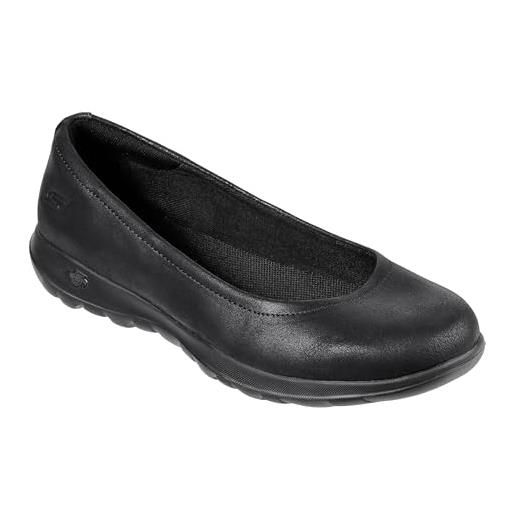 Skechers go walk lite - gem, ballerine punta chiusa donna, black textile trim bbk, 37 eu