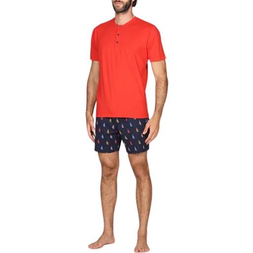 JULIPET pigiama corto, in puro cotone estremamente fresco e fluido con disegno windsurf
