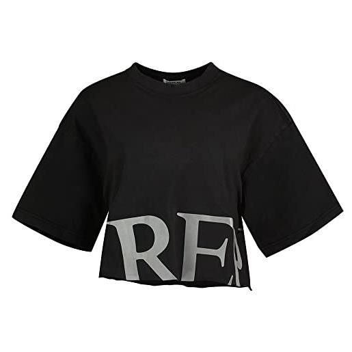 REPLAY t-shirt donna manica corta scritta e stampa sul retro, nero (blackboard 099), m