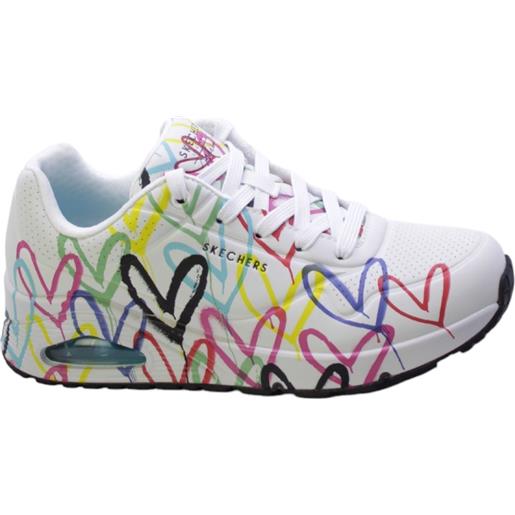 Skechers sneakers donna bianco spread pop 155507wmlt