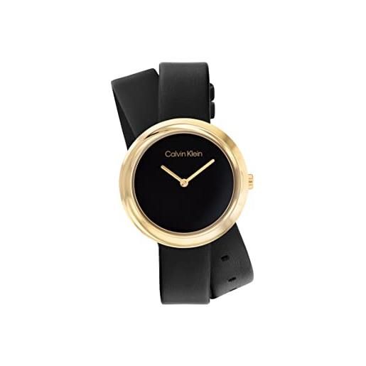 Calvin Klein women's analog quartz watch with leather strap 25200095