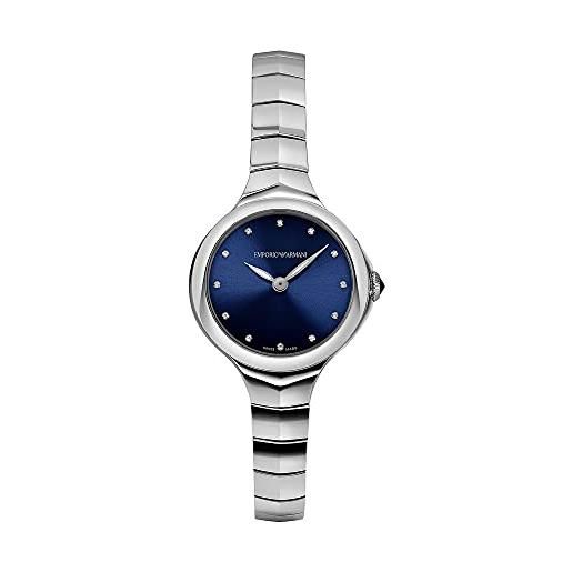 Emporio Armani swiss orologio da donna, movimento a due lancette, cassa in acciaio inossidabile da 25 mm e bracciale in acciaio inossidabile, ars8002