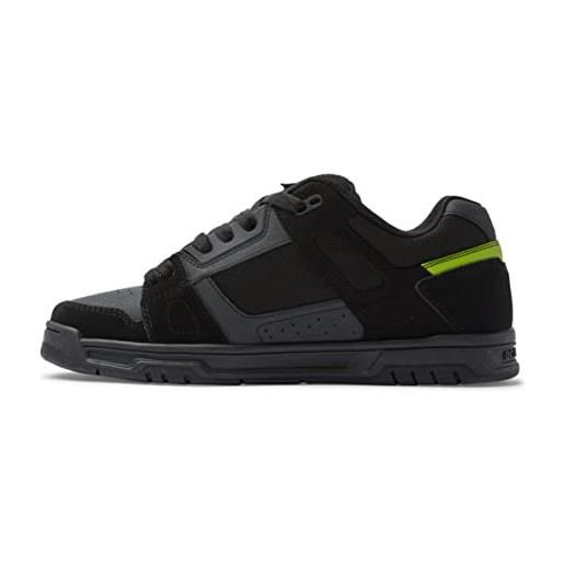 DC Shoes stag, scarpe da ginnastica uomo, black lime green, 41 eu