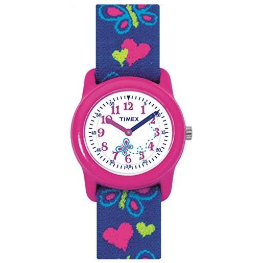 Timex t89001 orologio analogico da polso, unisex bambini, multicolore (bianco/rosa/blu)