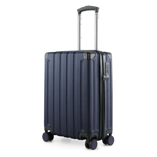 Hauptstadtkoffer q-damm - bagaglio a mano 54x37x21, tsa, 4 ruote, valigia da viaggio, valigia rigida, valigia con rotelle, valigia bagaglio a mano, valigia bagaglio a mano, blu scuro