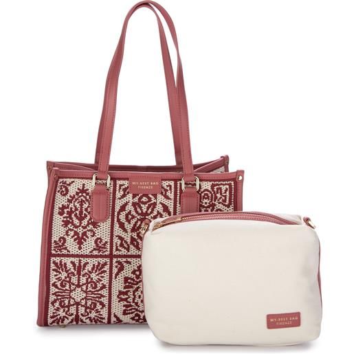 MY BEST BAG | borsa a spalla lisbona mineral rosso bianco