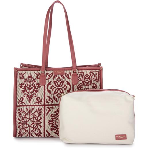 MY BEST BAG | borsa shopper lisbona mineral rosso bianco