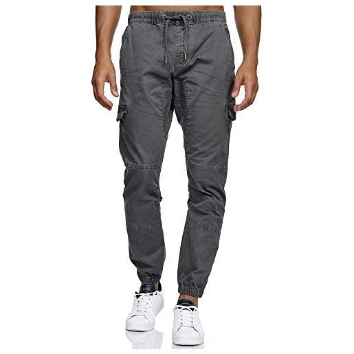 Indicode uomini cantu cargo pants | pantaloni cargo in 98% cotone pewter xxl