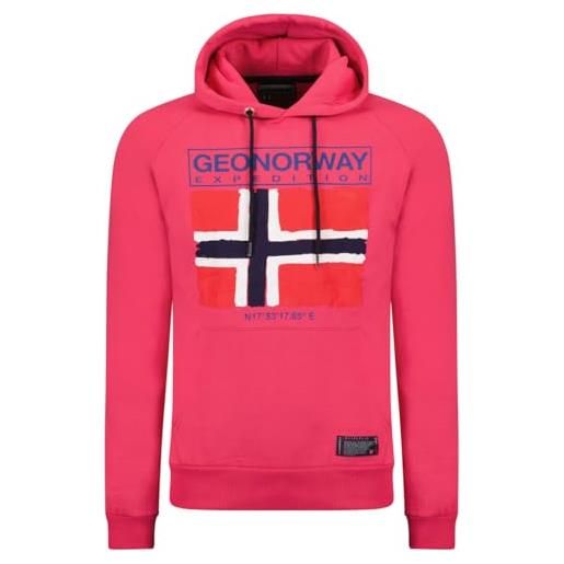 Geographical Norway gaelig men - felpa uomo con cappuccio tasca a canguro zip - felpe pullover hoody neve a maniche lunghe - abito ideale primavera estate autunno inverno (nero xxl)