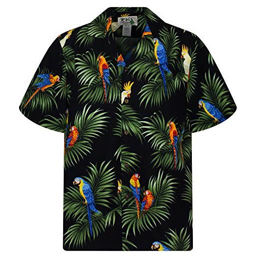 Sky ky's - camicia hawaiana originale, made in hawaii nero m