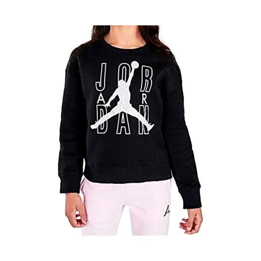 Nike jordan felpa girl girocollo cropped nero, xl/13-15a
