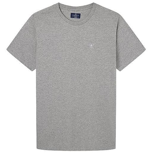 Hackett London classic ss tshirt t-shirt, grigio (marl grey), l uomo