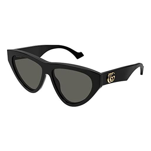 Gucci gg1333s nero/grigio 58/14/145 donna occhiali da sole, nero/grigio, 58/14/145