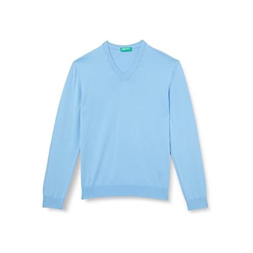 United Colors of Benetton maglia scollo v m/l 1098u4486 maglione, azzurro cielo 29j, xl uomo