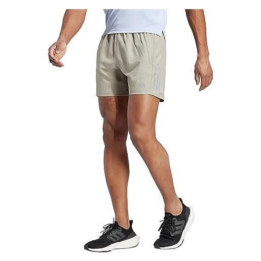 adidas own the run heather shorts pantaloncini corti, silver pebble mel, l 7 inch men's