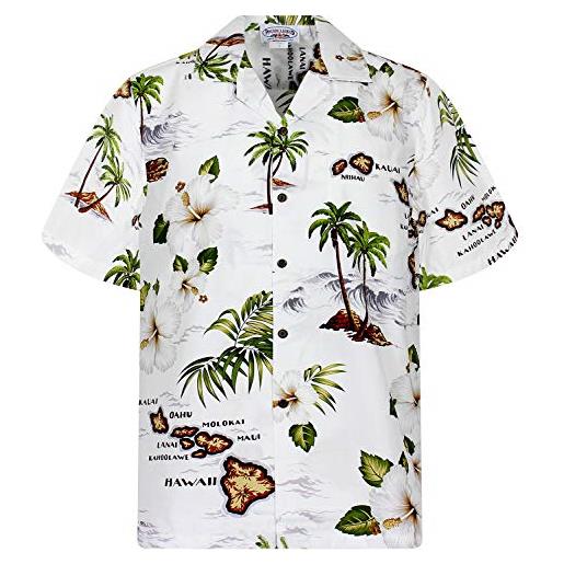 Pacific Legend p. L. A. Original camicia hawaiana, islands, white 4xl