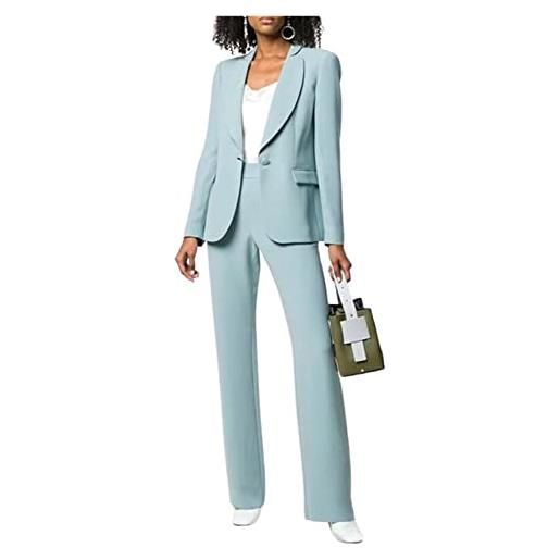Drkobr donna completo da 2 pezzi giacca e pantaloni con un bottone per signora dell'ufficio casuale quotidiano