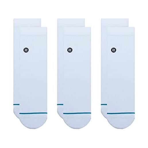 Stance icon quarter 3 pack calze uomo a356a21iqp wht white
