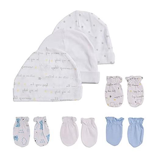 TONE set di cappelli e muffole per neonati - 5 cappellini e 5 paia di guanti per bambini da 0 a 6 mesi, 100% cotone colore 3 taglia unica