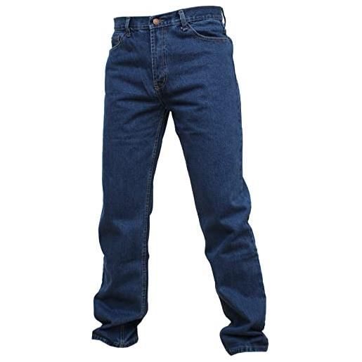 Paladino jeans uomo classico 5 tasche denim pantalone blu taglie forti (56)