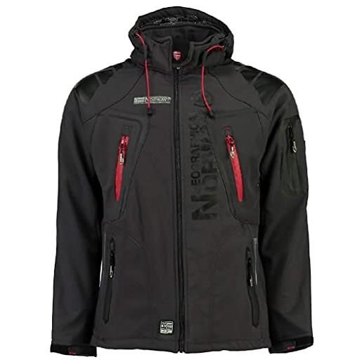 Geographical Norway techno - giacca softshell impermeabile da uomo, con cappuccio da uomo, traspirante, per esterni, giacca invernale, attività all'aperto, nero , xl