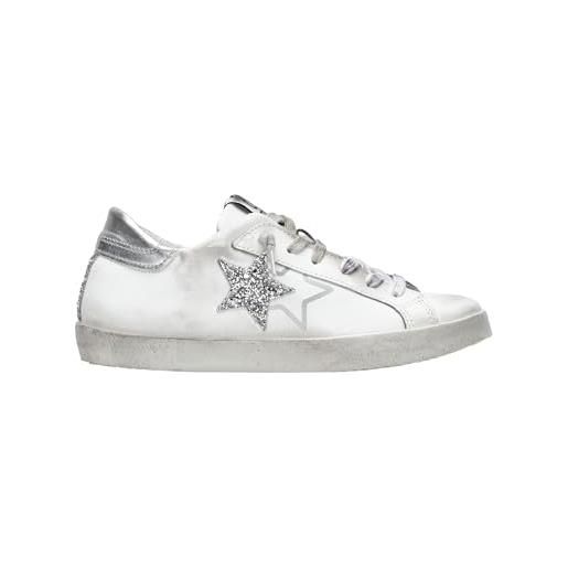 2Star sneakers one star donna pelle bianco/oro 36