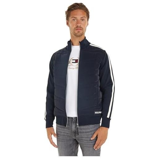 Tommy Hilfiger monotype mix media jacket mw0mw34406 giacche con zip, blu (desert sky), m uomo