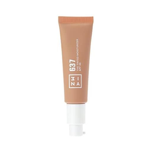 3ina makeup - the tinted moisturizer spf30 637 - bb cream beige miele - fondotinta idratante con acido ialuronico e protezione solare spf 30 - crema colorata viso - vegan - cruelty free