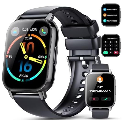 Hoxe smartwatch uomo donna, 1.85 orologio smartwatch, effettua/rispondi alle chiamate, 112 modalità sportive, impermeabile ip68, smart watch con monitoraggio del spo2/sonno/contapassi per ios/android