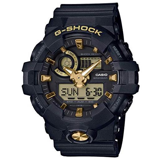 Casio g-shock orologio 20 bar, giallo/nero, analogico - digitale, uomo, ga-710b
