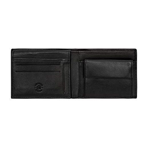 Nuvola Pelle portafoglio uomo in pelle con portamonete e doppia tasca trasparente portafoto documenti nero