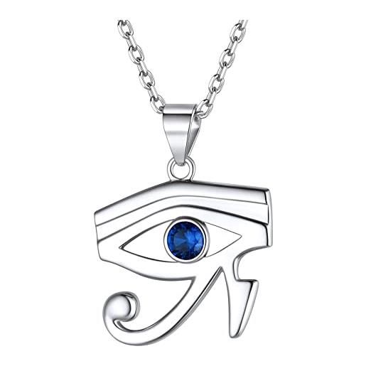 ChicSilver collana uomo occhio di horus argento 925 ciondolo occhio di horus argento 925 amuleto occhio di horus con confezione regalo