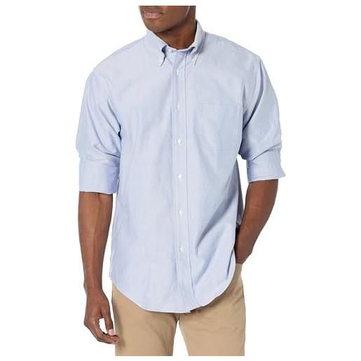 Brooks Brothers camicia sportiva da uomo a maniche lunghe con bottoni in cotone oxford originale, blu, m/l
