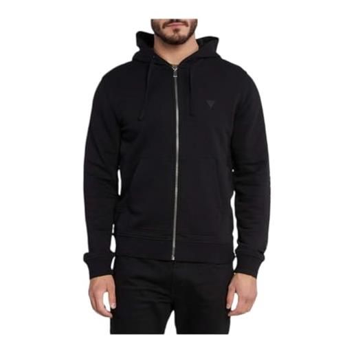 GUESS felpa uomo invernale garzata full zip cappuccio maglia sport m3yq48kbk32 taglia m colore principale black
