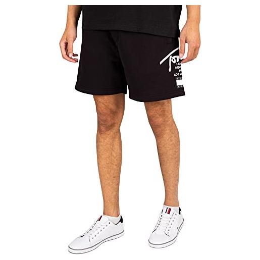 Tommy Hilfiger tommy jeans - pantaloncini sportivi uomo con stampa signature - taglia l