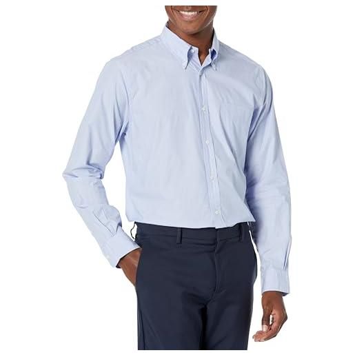Brooks Brothers camicia sportiva da uomo friday in popeline, a maniche lunghe, tinta unita, azzurro chiaro, m