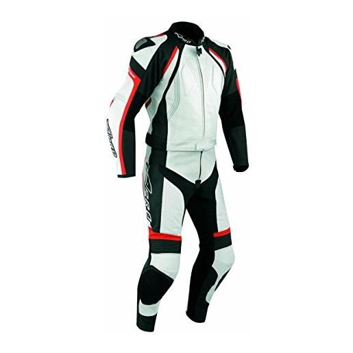 A-Pro tuta pelle moto racing pista sport 2 pezzi divisibile giacca pantalone rosso 48