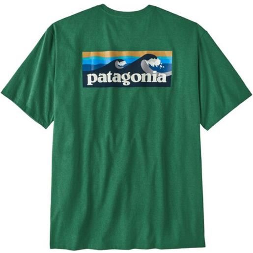 PATAGONIA t-shirt boardshort logo pocket uomo gather green